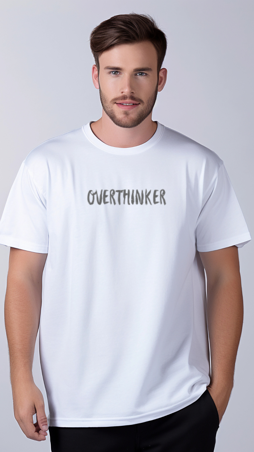 Overthinker Unisex Organic Oversized High Neck T-Shirt | Sweatstyle