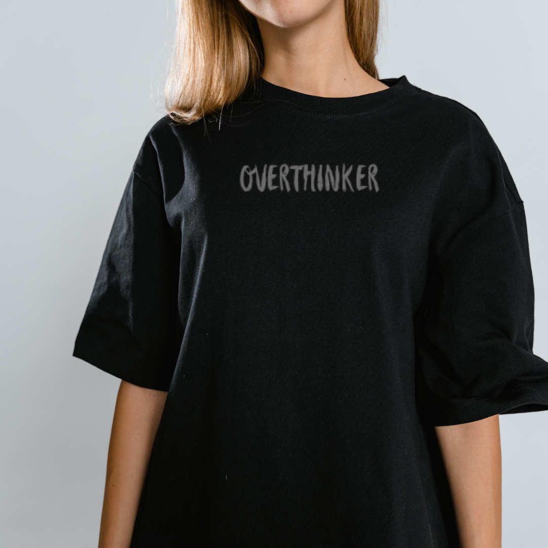 Overthinker Unisex Organic Oversized High Neck T-Shirt | Sweatstyle