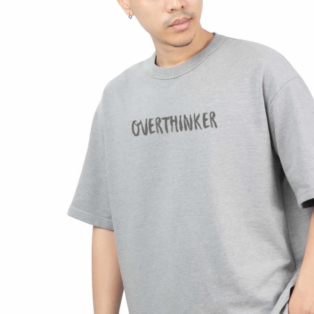 Overthinker Unisex Organic Oversized High Neck T-Shirt | Sweatstyle